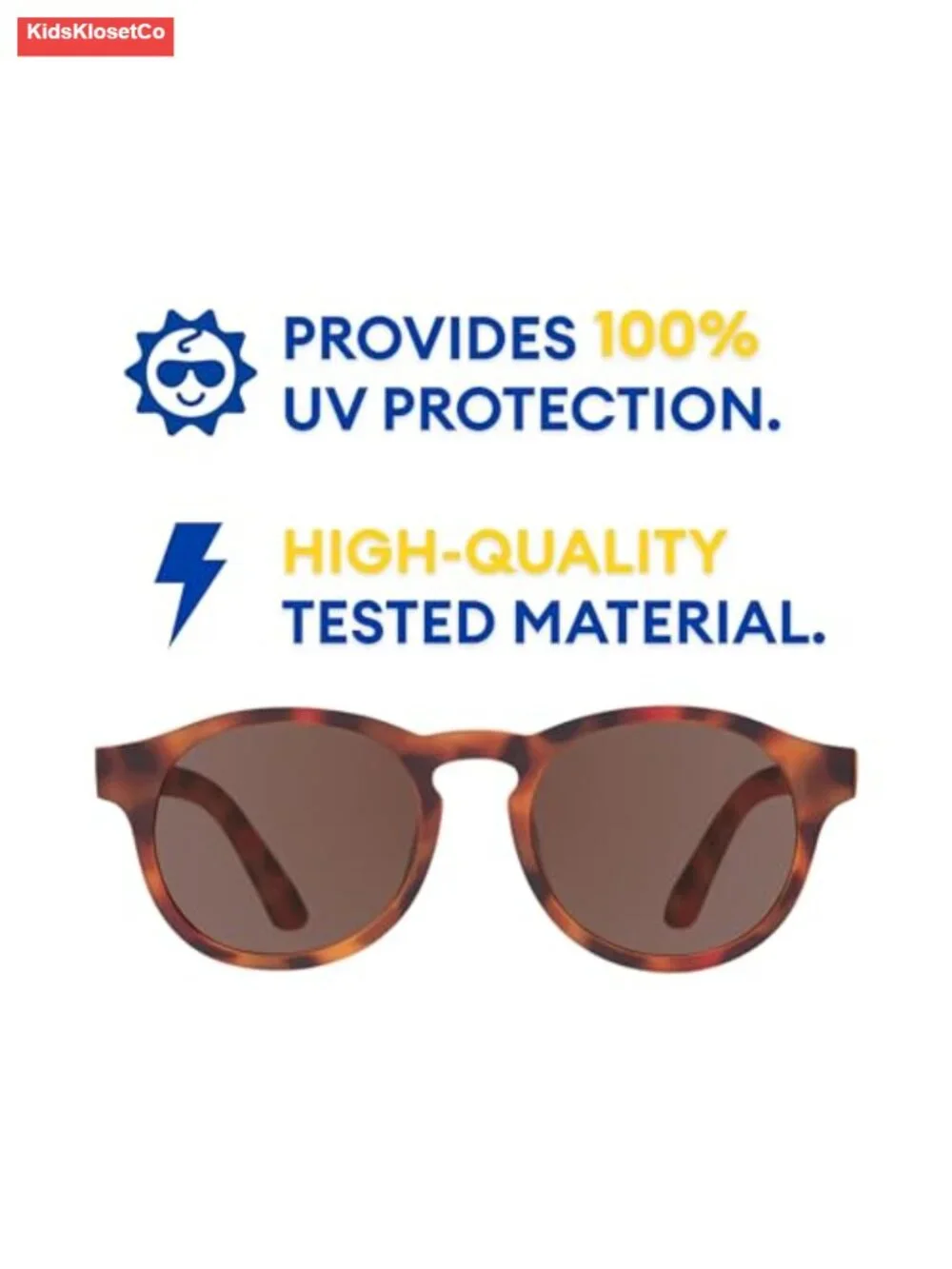 Keyhole Baby & Toddler Sunglasses UV400 Shatter-Resistant Flexible Rubber